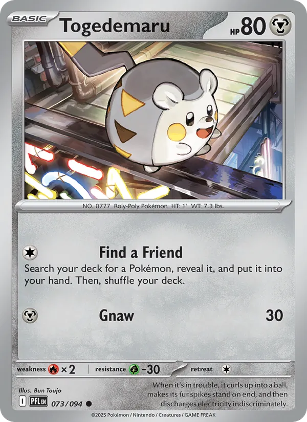 Togedemaru — Phantasmal Flames #073 (Pokémon TCG card)