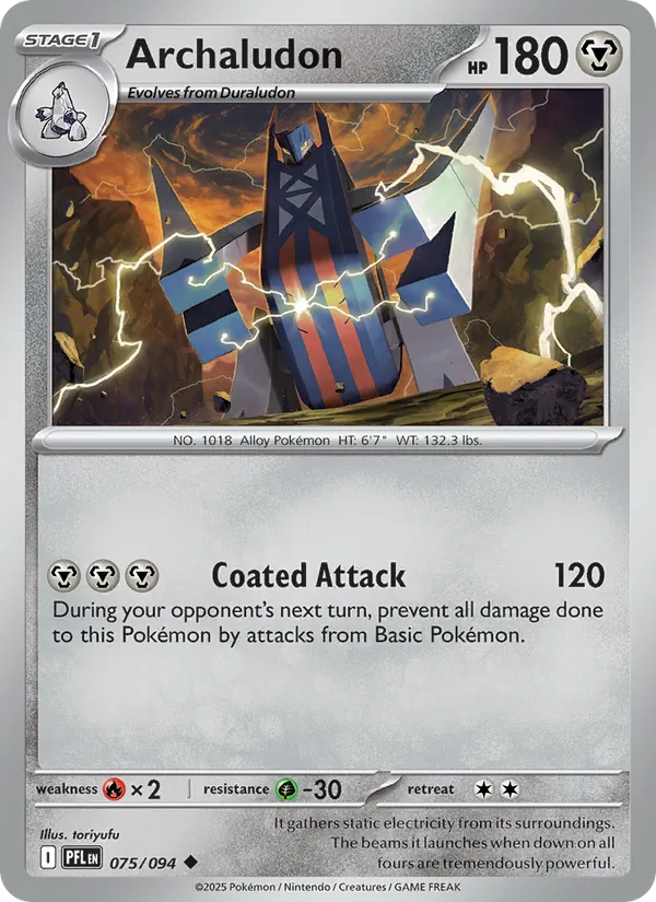 Archaludon — Phantasmal Flames #075 (Pokémon TCG card)