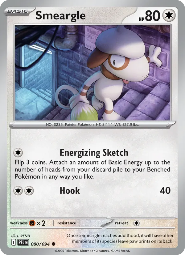 Smeargle — Phantasmal Flames #080 (Pokémon TCG card)