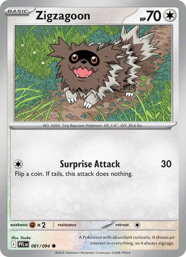 Zigzagoon — Phantasmal Flames #081 (Pokémon TCG card)