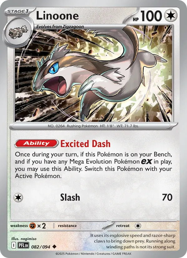 Linoone — Phantasmal Flames #082 (Pokémon TCG card)