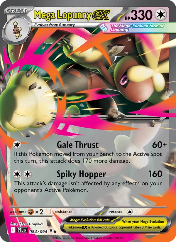 Mega Lopunny ex — Phantasmal Flames #084 (Pokémon TCG card)