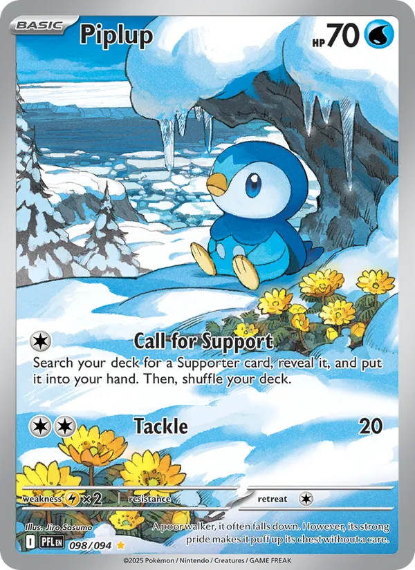 Piplup — Phantasmal Flames #098 (Pokémon TCG card)
