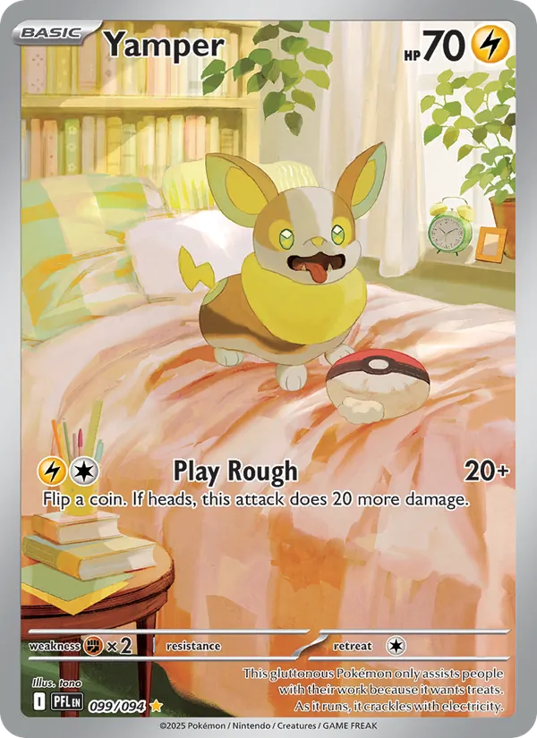 Yamper — Phantasmal Flames #099 (Pokémon TCG card)