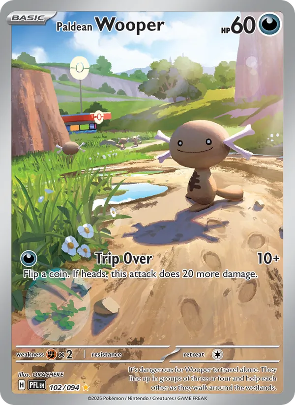 Paldean Wooper — Phantasmal Flames #102 (Pokémon TCG card)