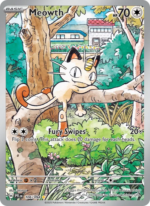 Meowth — Phantasmal Flames #106 (Pokémon TCG card)