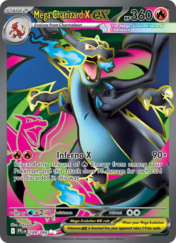 Mega Charizard X ex — Phantasmal Flames #109 (Pokémon TCG card)
