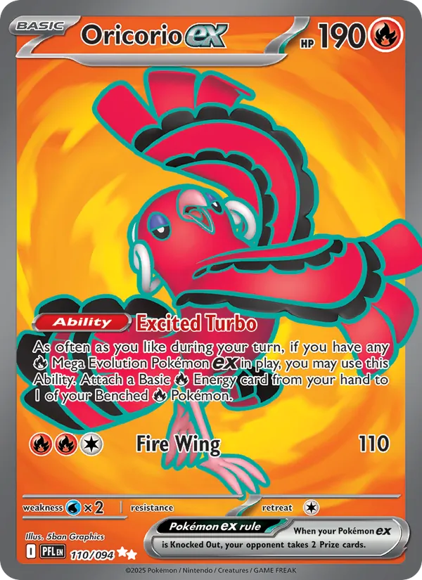 Oricorio ex — Phantasmal Flames #110 (Pokémon TCG card)