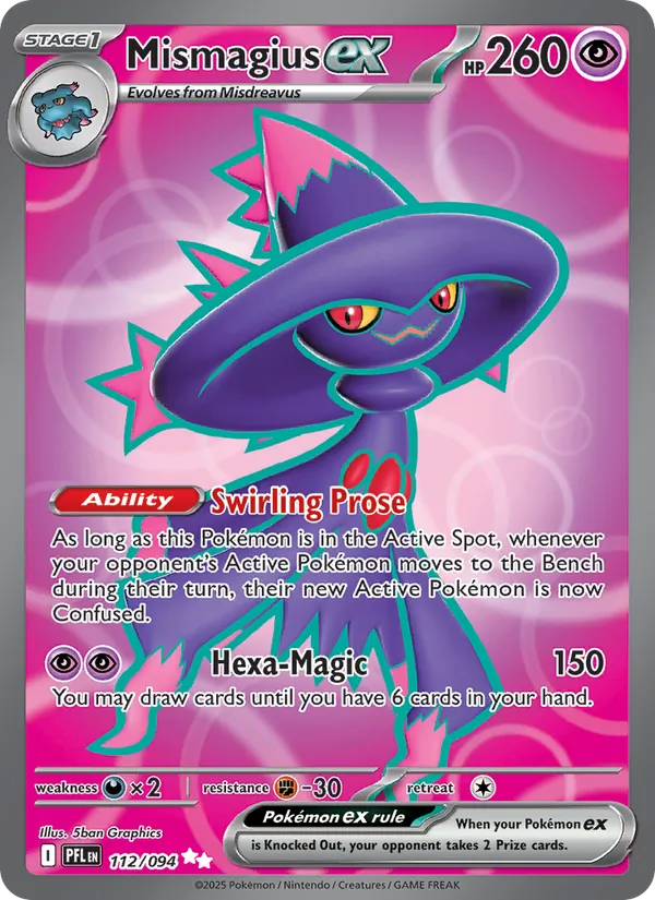 Mismagius ex — Phantasmal Flames #112 (Pokémon TCG card)