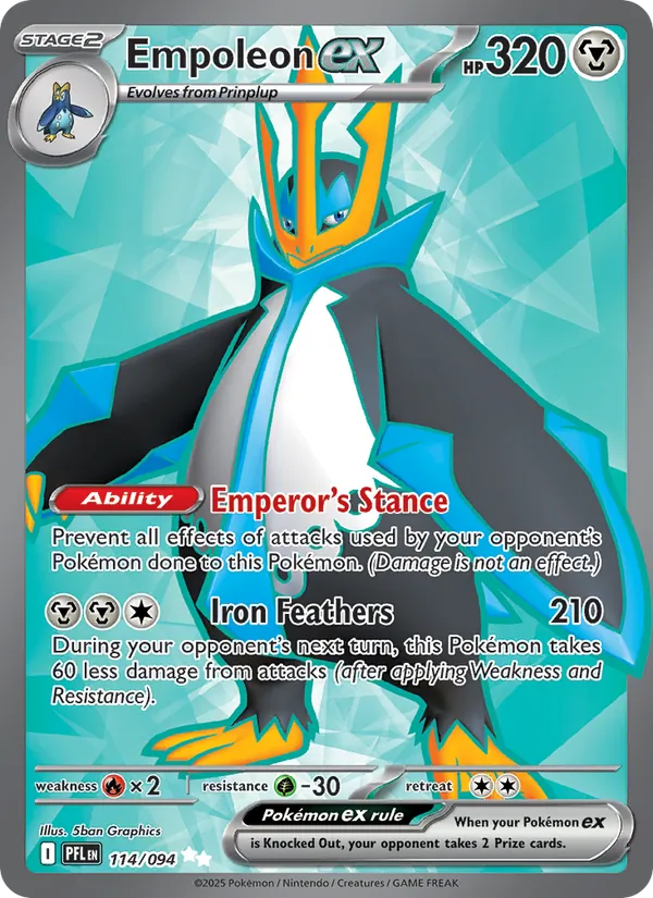 Empoleon ex — Phantasmal Flames #114 (Pokémon TCG card)