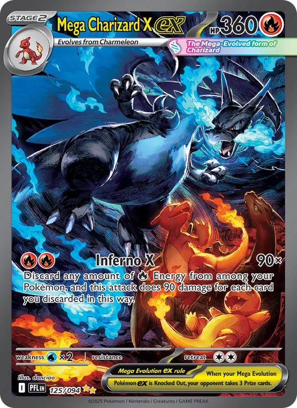 Mega Charizard X ex — Phantasmal Flames #125 (Pokémon TCG card)