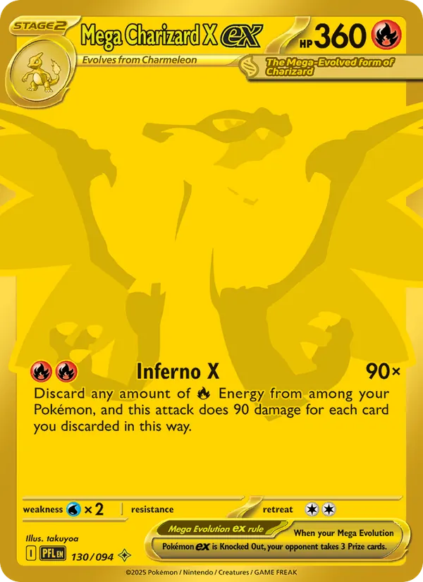 Mega Charizard X ex — Phantasmal Flames #130 (Pokémon TCG card)