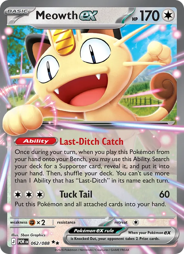 Meowth ex — Perfect Order #062 (Pokémon TCG card)
