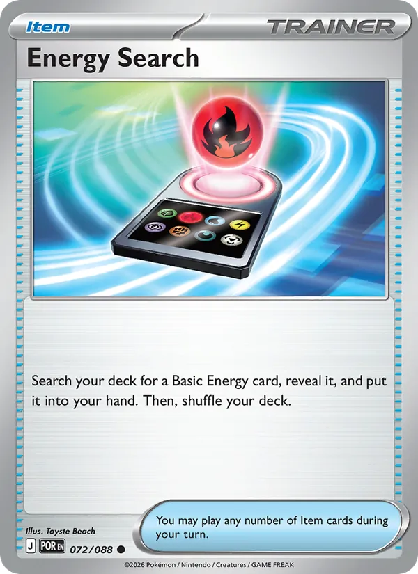 Energy Search — Perfect Order #072 (Pokémon TCG card)