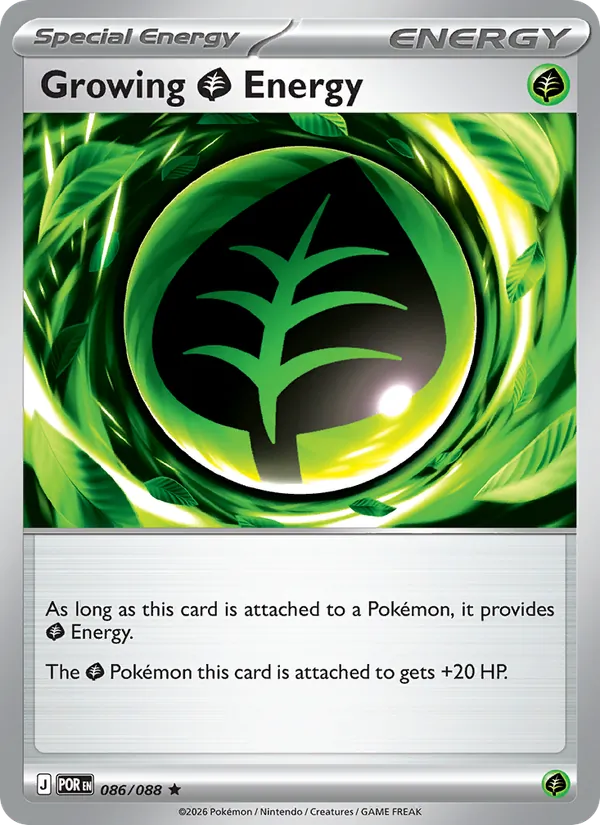 Growing Grass Energy — Perfect Order #086 (Pokémon TCG card)