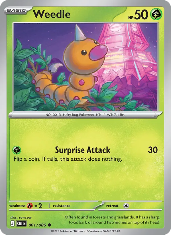 Weedle — Chaos Rising #001 (Pokémon TCG card)