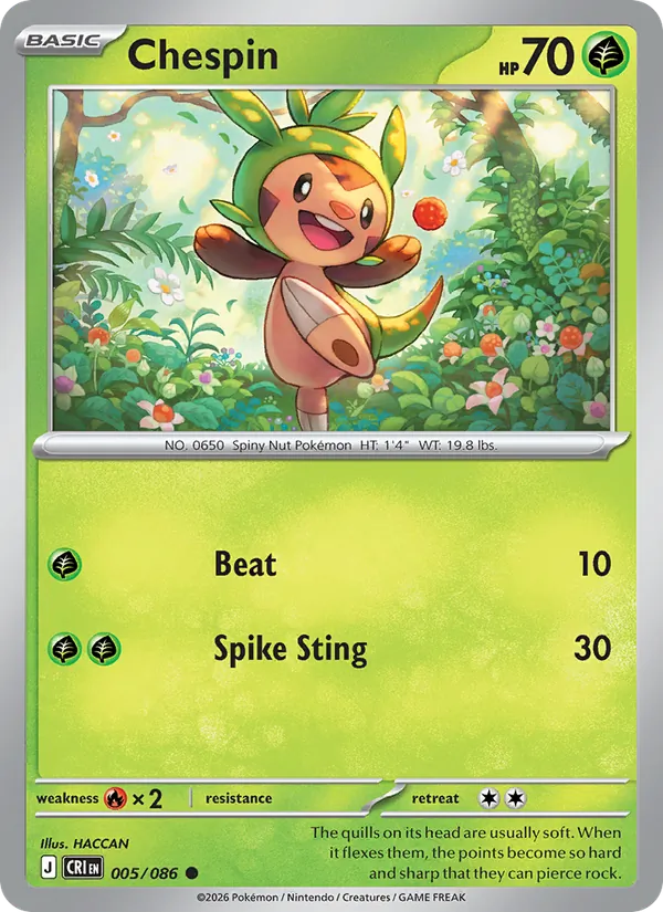 Chespin — Chaos Rising #005 (Pokémon TCG card)