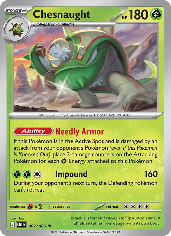 Chesnaught — Chaos Rising #007 (Pokémon TCG card)