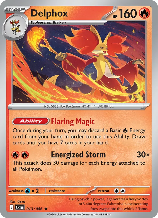 Delphox — Chaos Rising #013 (Pokémon TCG card)