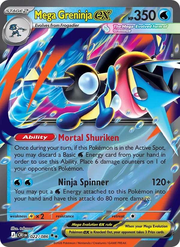 Mega Greninja ex — Chaos Rising #022 (Pokémon TCG card)
