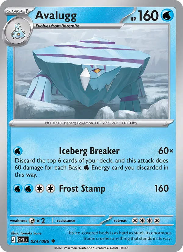Avalugg — Chaos Rising #024 (Pokémon TCG card)