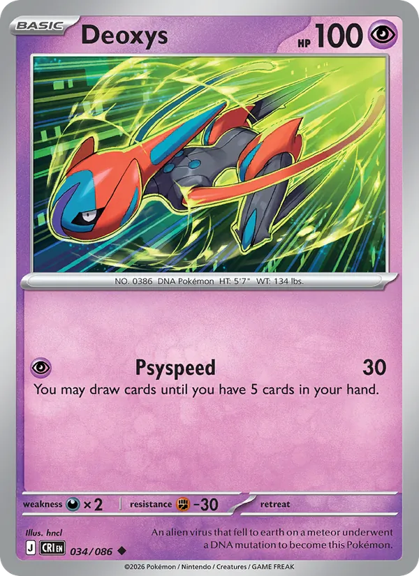 Deoxys — Chaos Rising #034 (Pokémon TCG card)