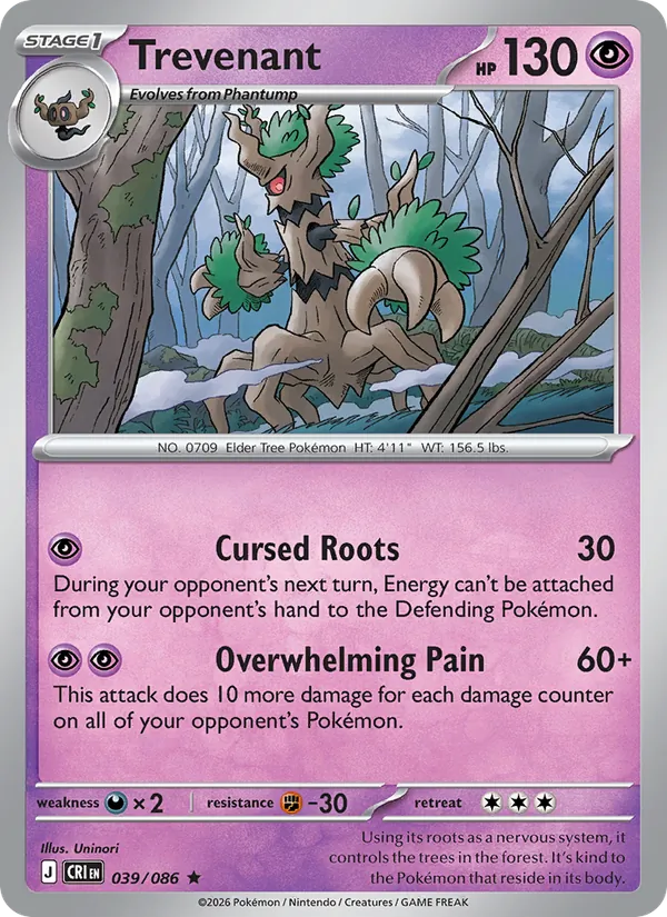 Trevenant — Chaos Rising #039 (Pokémon TCG card)