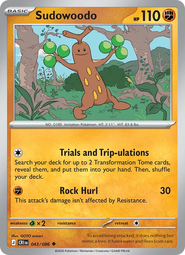 Sudowoodo — Chaos Rising #043 (Pokémon TCG card)