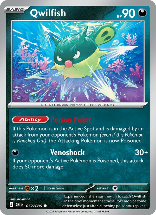 Qwilfish — Chaos Rising #052 (Pokémon TCG card)