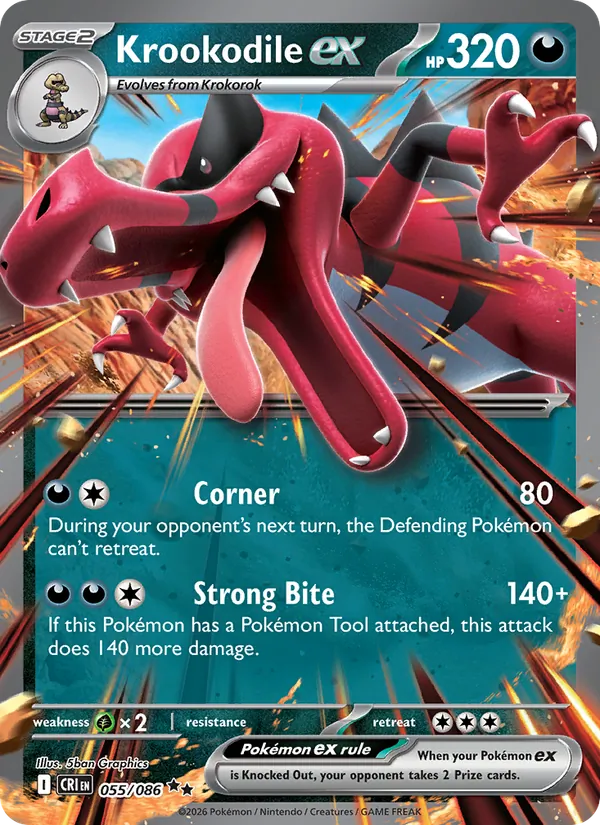 Krookodile ex — Chaos Rising #055 (Pokémon TCG card)