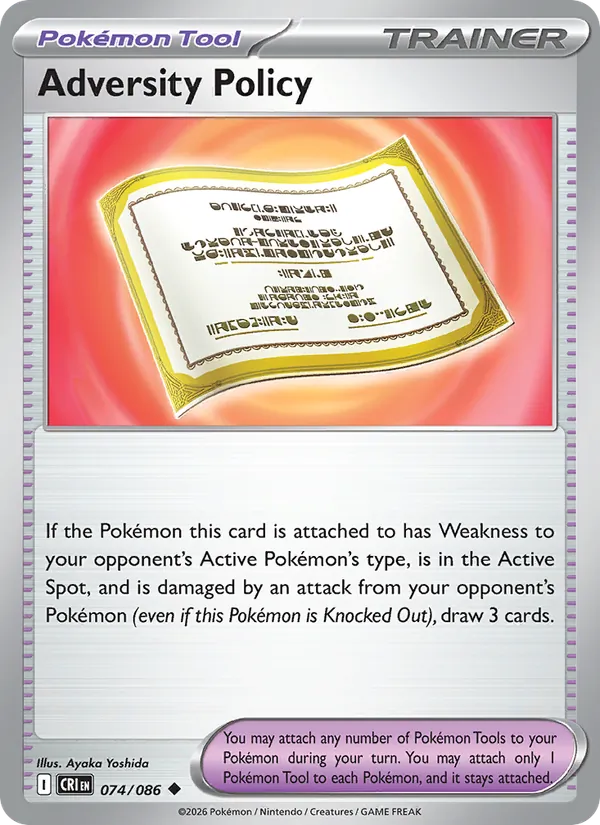 Adversity Policy — Chaos Rising #074 (Pokémon TCG card)