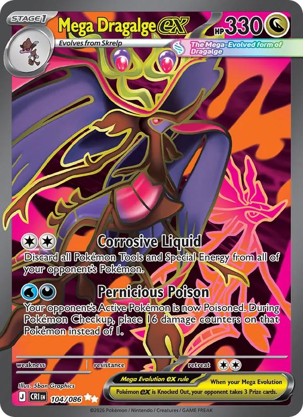 Mega Dragalge ex — Chaos Rising #104 (Pokémon TCG card)