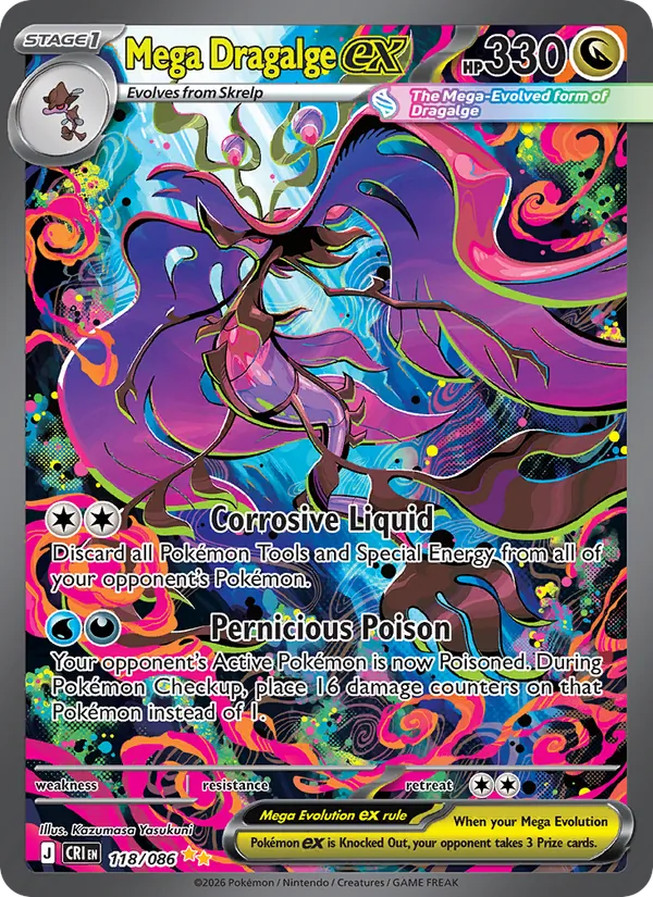 Mega Dragalge ex — Chaos Rising #118 (Pokémon TCG card)