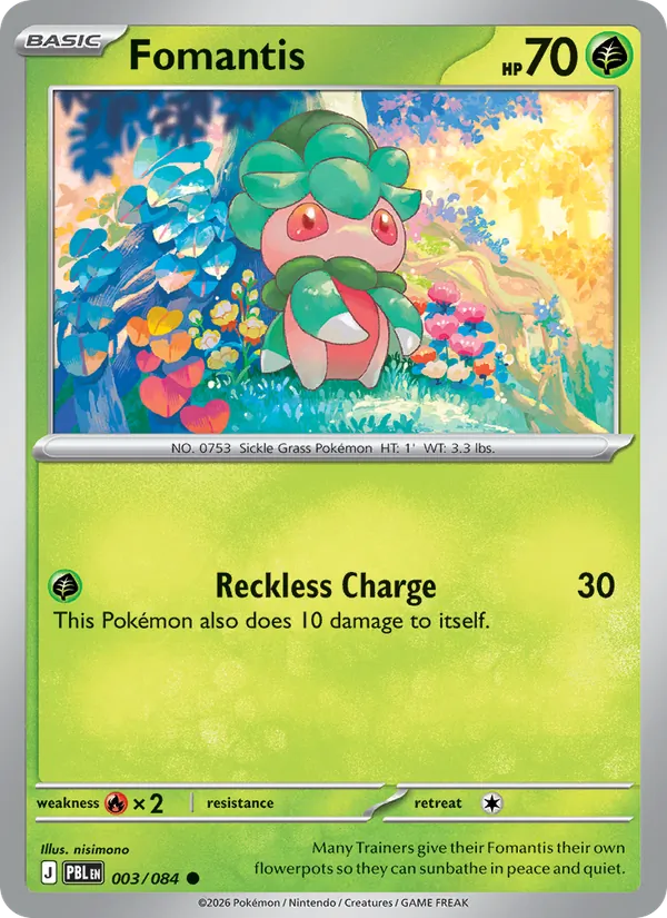 Fomantis — Pitch Black #003 (Pokémon TCG card)