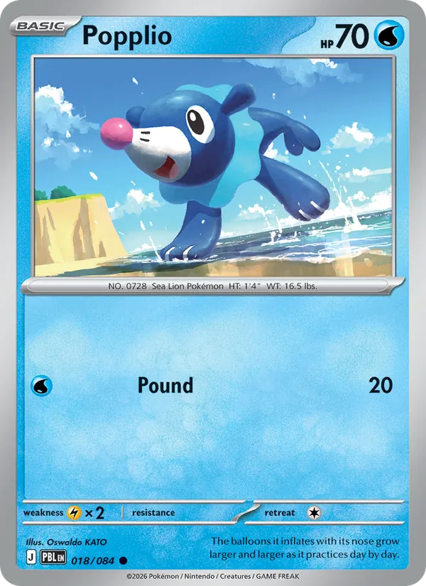 Popplio — Pitch Black #018 (Pokémon TCG card)