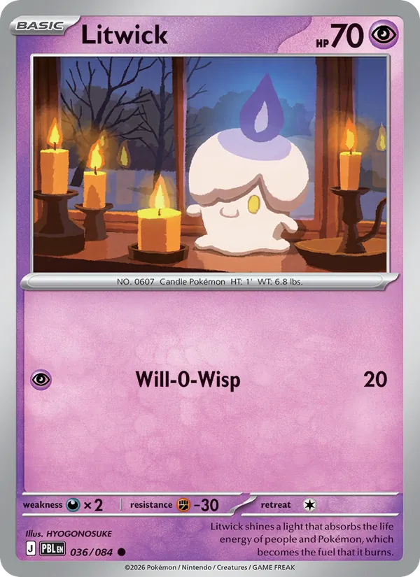 Litwick — Pitch Black #036 (Pokémon TCG card)