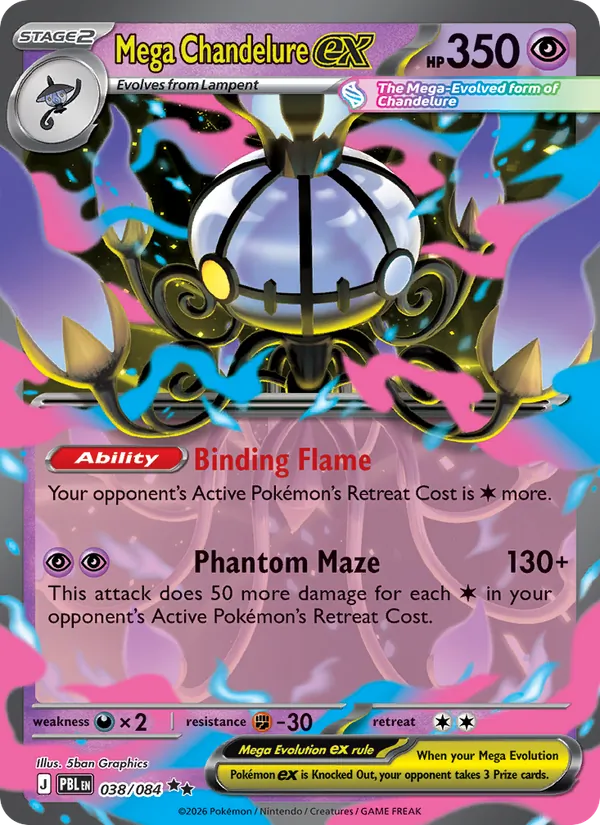Mega Chandelure ex — Pitch Black #038 (Pokémon TCG card)