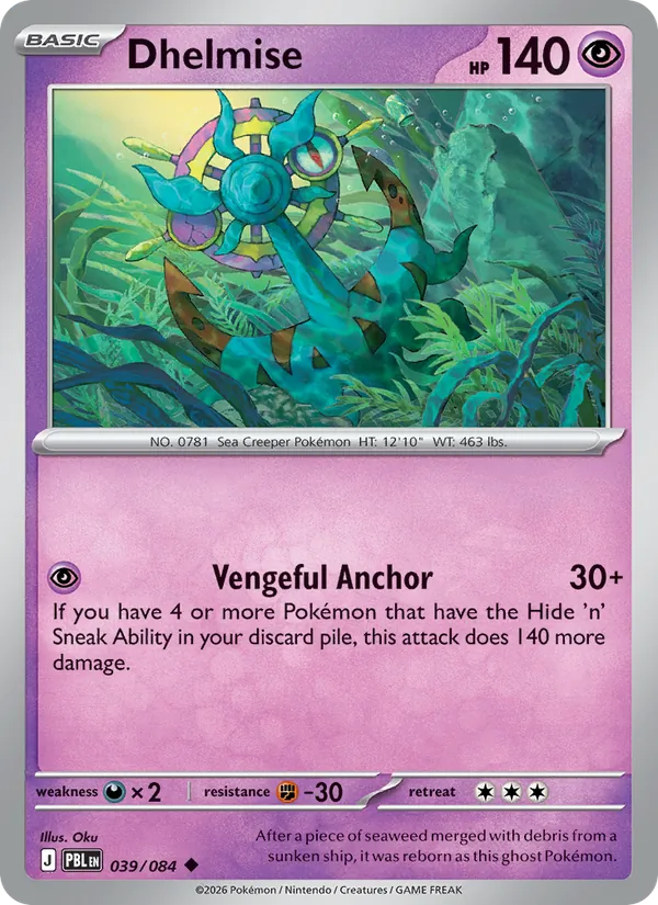 Dhelmise — Pitch Black #039 (Pokémon TCG card)