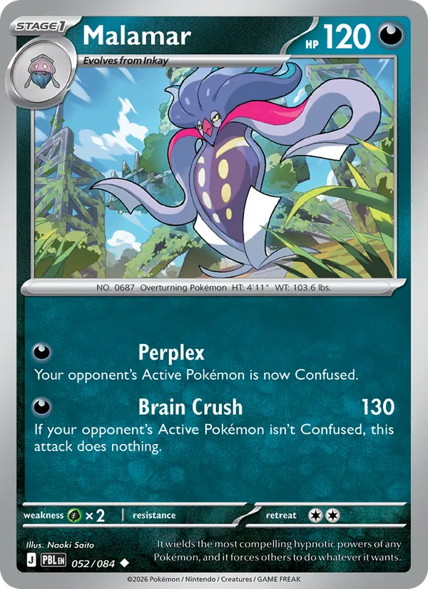 Malamar — Pitch Black #052 (Pokémon TCG card)