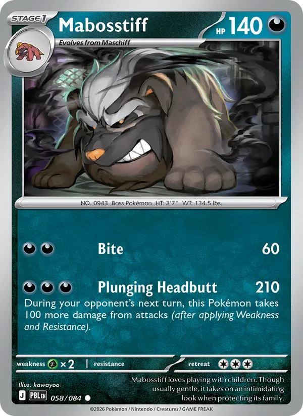 Mabosstiff — Pitch Black #058 (Pokémon TCG card)