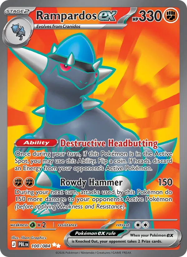 Rampardos ex — Pitch Black #100 (Pokémon TCG card)