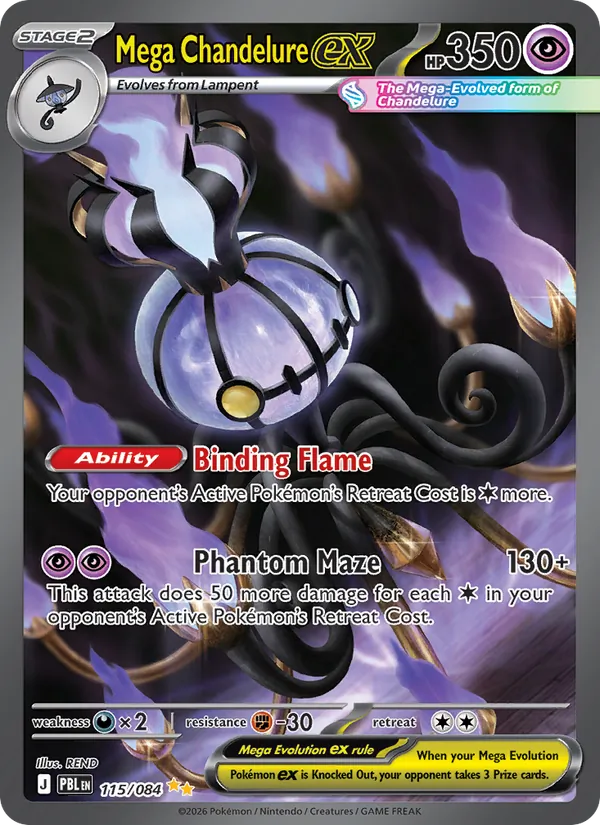 Mega Chandelure ex — Pitch Black #115 (Pokémon TCG card)