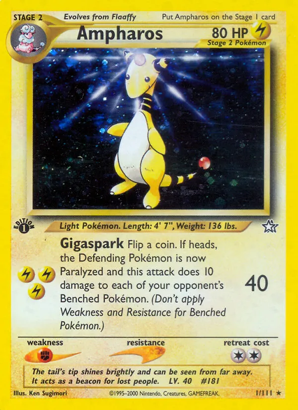 Ampharos — Neo Genesis #1 (Pokémon TCG card)