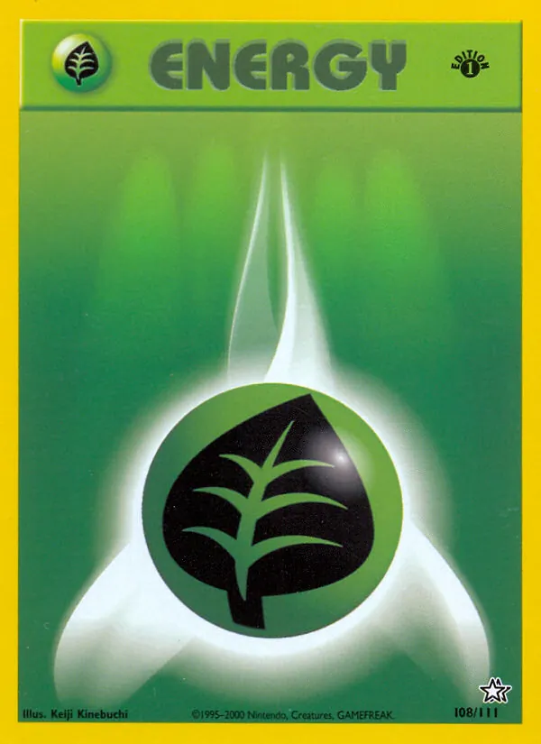 Grass Energy — Neo Genesis #108 (Pokémon TCG card)