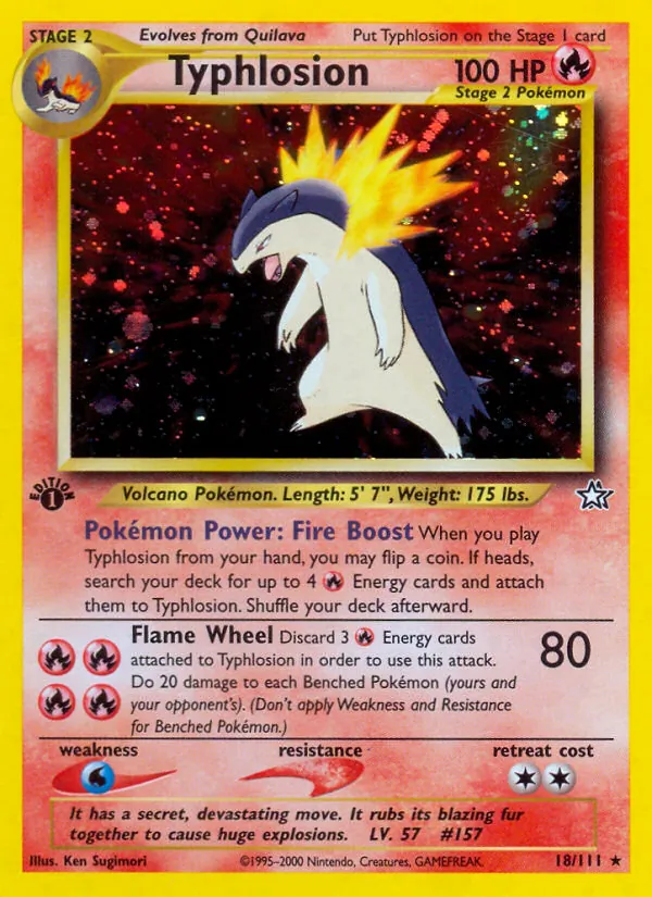Typhlosion — Neo Genesis #18 (Pokémon TCG card)
