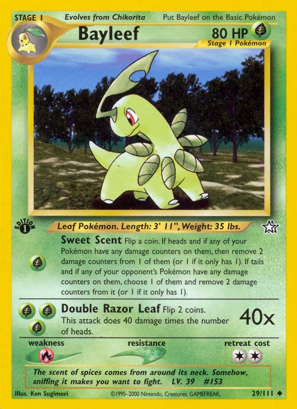 Bayleef — Neo Genesis #29 (Pokémon TCG card)