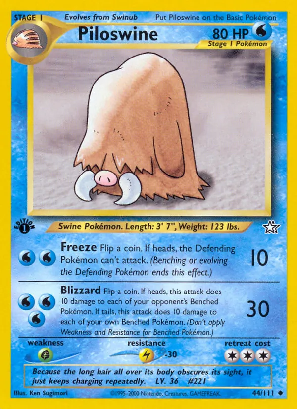 Piloswine — Neo Genesis #44 (Pokémon TCG card)