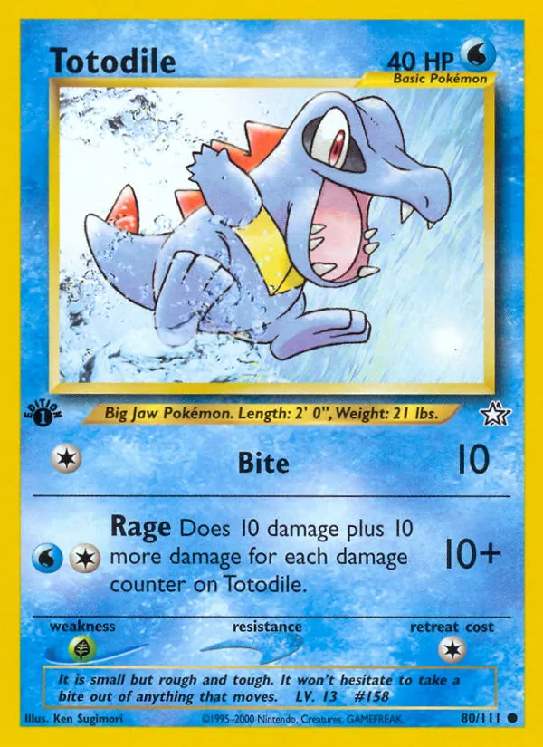 Totodile — Neo Genesis #80 (Pokémon TCG card)