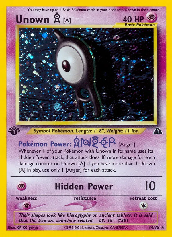 Unown [A] — Neo Discovery #14 (Pokémon TCG card)