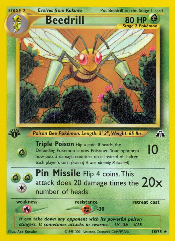 Beedrill — Neo Discovery #18 (Pokémon TCG card)